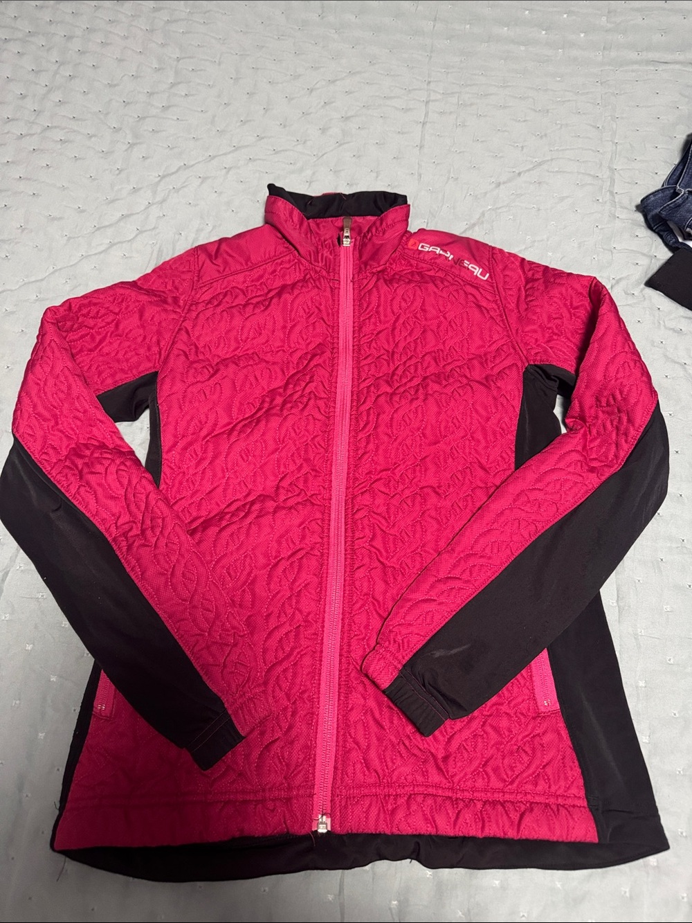 Louis Garneau Cycling - Pink Quilted Puffer Jacket with Black Panels